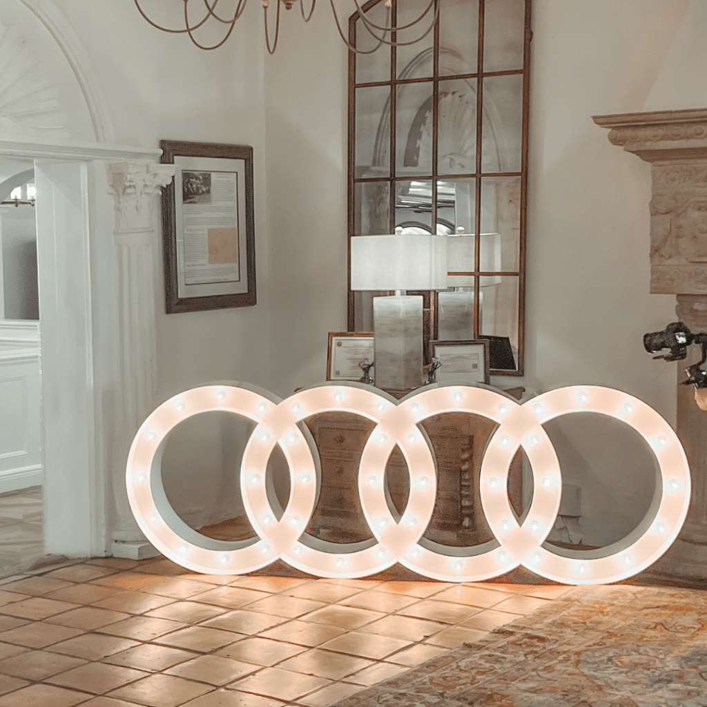 Custom Marquee Symbol of the Audi four rings logo